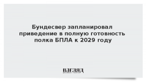 Бундесвер запланировал приведение в полную готовность полка БПЛА к 2029 году