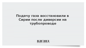 Подачу газа восстановили в Сирии после диверсии на трубопроводе
