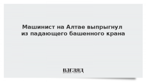 Машинист на Алтае выпрыгнул из падающего башенного крана