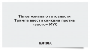 Times узнала о готовности Трампа разрушить санкциями «злой» МУС