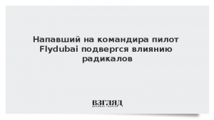 Напавший на командира пилот Flydubai подвергся влиянию радикалов