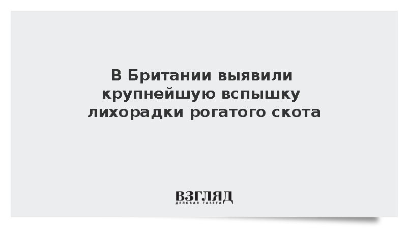 В Британии выявили крупнейшую вспышку лихорадки рогатого скота