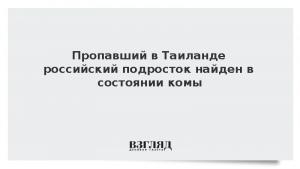Пропавший в Таиланде российский подросток найден в состоянии комы