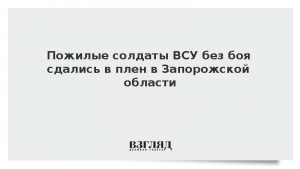 Пожилые солдаты ВСУ без боя сдались в плен в Запорожской области