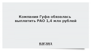 Компания Гуфа обязалась выплатить РАО 1,4 млн рублей