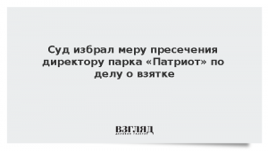 Суд избрал меру пресечения директору парка «Патриот» по делу о взятке