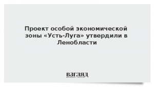 Проект особой экономической зоны «Усть-Луга» утвердили в Ленобласти