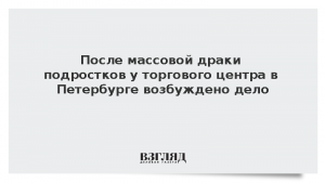 После массовой драки подростков у торгового центра в Петербурге возбуждено дело