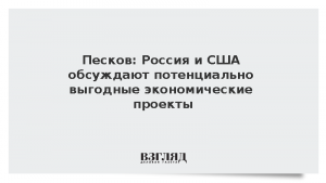 Песков: Россия и США обсуждают потенциально выгодные экономические проекты