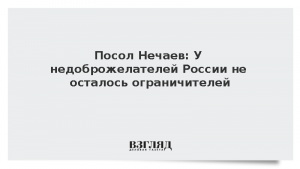 Посол Нечаев: У недоброжелателей России не осталось ограничителей