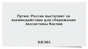 Путин: Россия выступает за взаимодействие для сбережения экосистемы Каспия
