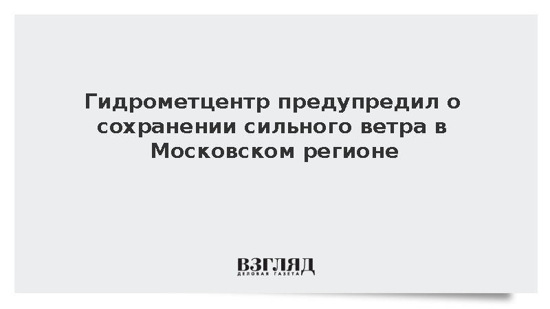 Гидрометцентр предупредил о сохранении сильного ветра в Московском регионе