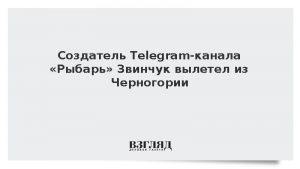 Создатель Telegram-канала «Рыбарь» Звинчук вылетел из Черногории