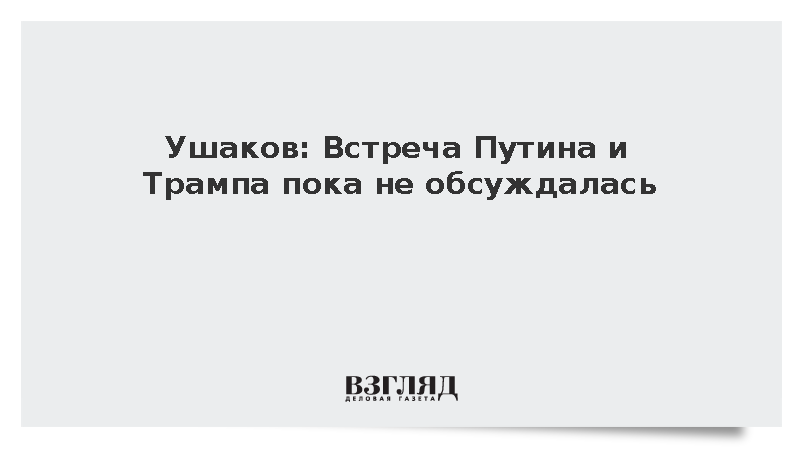Ушаков: Встреча Путина и Трампа пока не обсуждалась