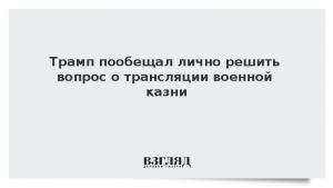 Трамп пообещал лично решить вопрос о трансляции военной казни