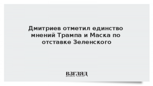 Дмитриев отметил единство мнений Трампа и Маска по отставке Зеленского