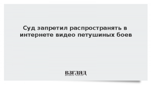 Суд запретил распространять в интернете видео петушиных боев