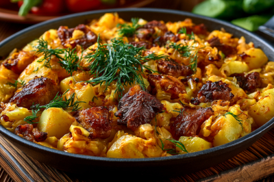 Капустняк — готовлю с мясом, картошкой и квашеной капустой: на второй день еще вкуснее